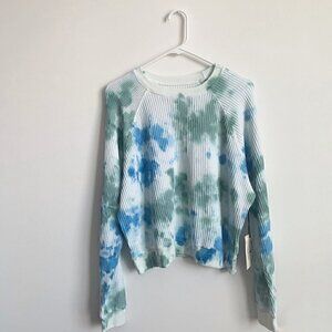 NWT Electric & Rose Women Sage & Marina Tie-Dye Cass Hi-Low Sweatshirt Top, XS